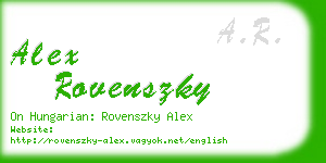 alex rovenszky business card